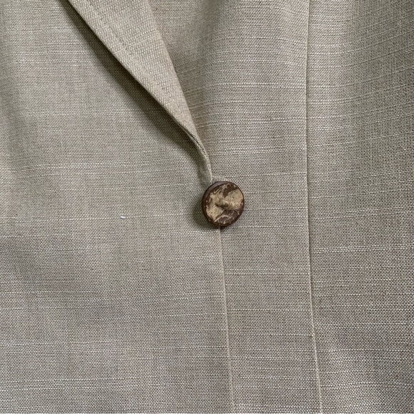 Khaki colored Kasper Faux wrap skirt and jacket - Picture 9 of 10